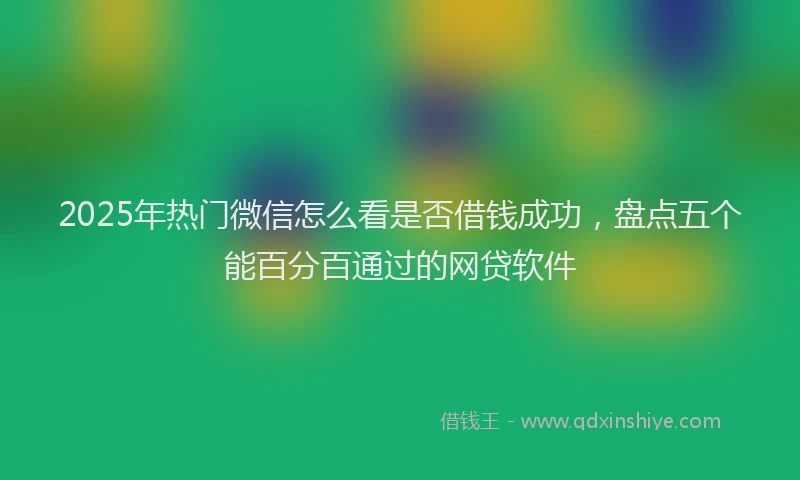 2025年热门微信怎么看是否借钱成功，盘点五个能百分百通过的网贷软件