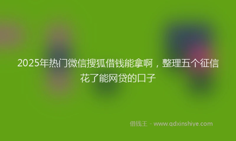 2025年热门微信搜狐借钱能拿啊，整理五个征信花了能网贷的口子