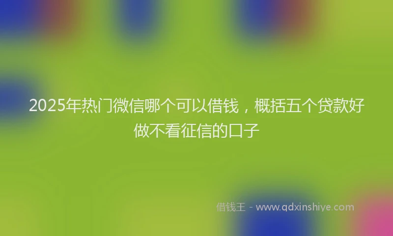 2025年热门微信哪个可以借钱，概括五个贷款好做不看征信的口子