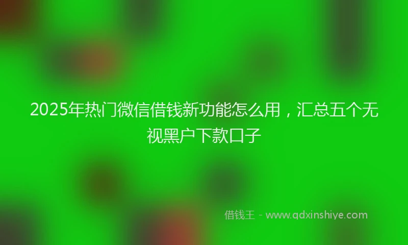 2025年热门微信借钱新功能怎么用，汇总五个无视黑户下款口子