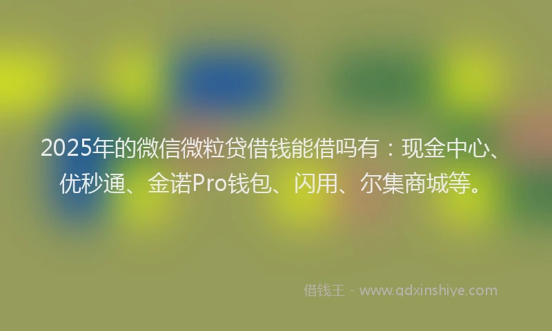 2025年的微信微粒贷借钱能借吗有：现金中心、优秒通、金诺Pro钱包、闪用、尔集商城等。