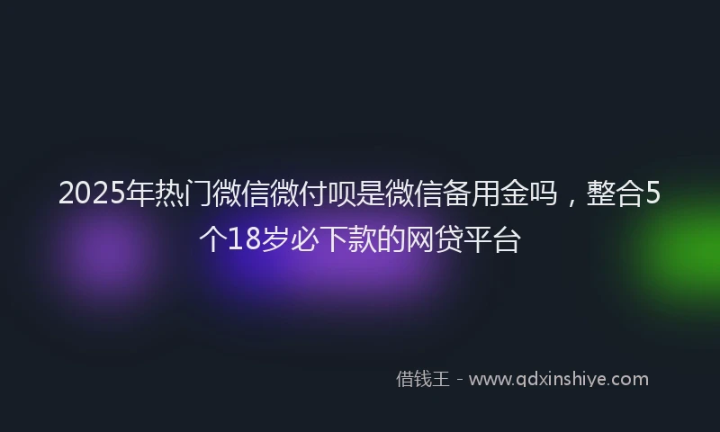 2025年热门微信微付呗是微信备用金吗，整合5个18岁必下款的网贷平台