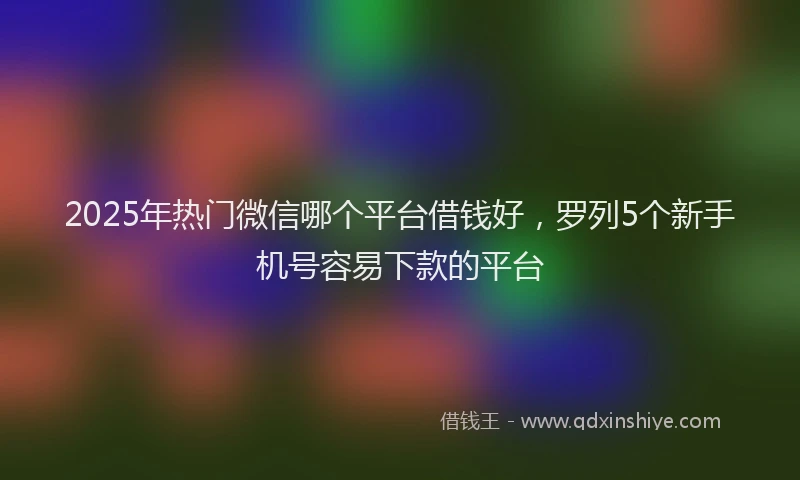 2025年热门微信哪个平台借钱好，罗列5个新手机号容易下款的平台