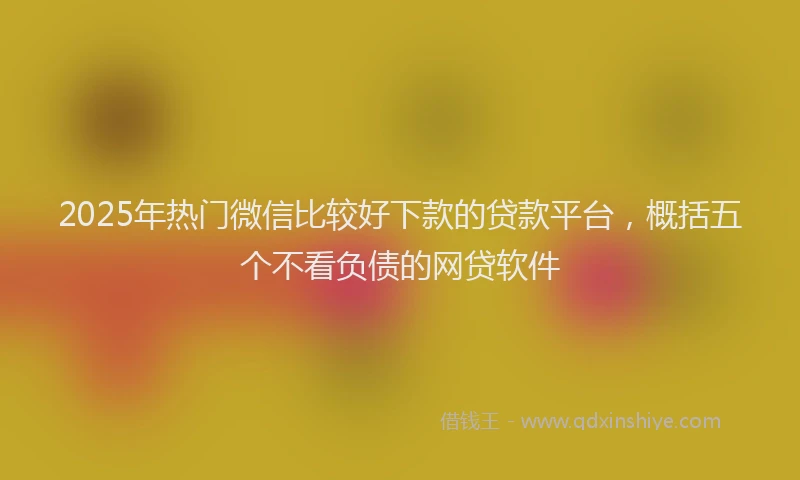 2025年热门微信比较好下款的贷款平台，概括五个不看负债的网贷软件