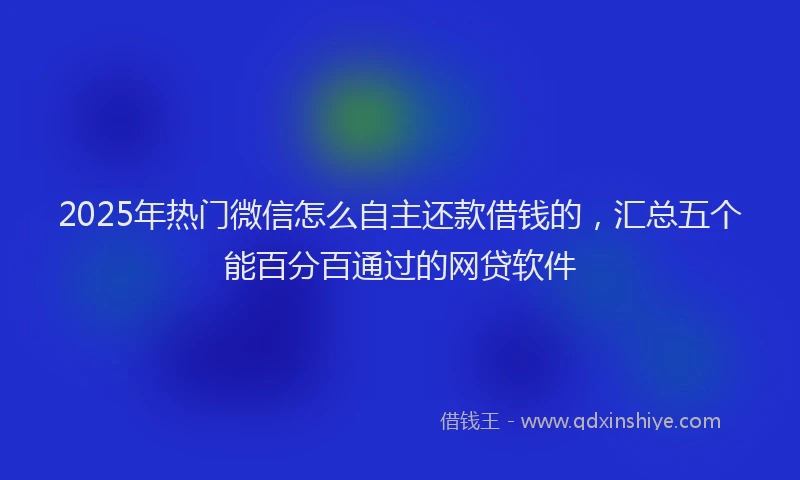 2025年热门微信怎么自主还款借钱的，汇总五个能百分百通过的网贷软件