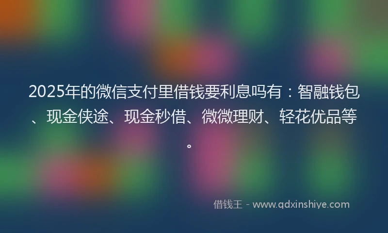 2025年的微信支付里借钱要利息吗有：智融钱包、现金侠途、现金秒借、微微理财、轻花优品等。