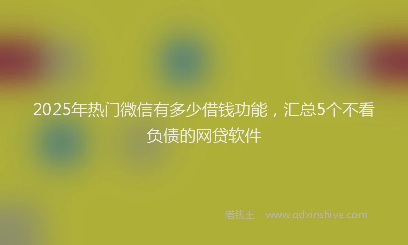2025年热门微信有多少借钱功能，汇总5个不看负债的网贷软件