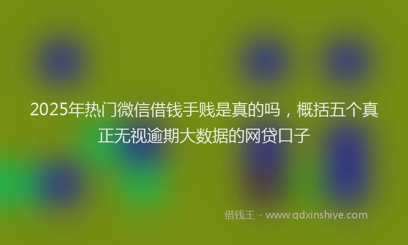 2025年热门微信借钱手贱是真的吗，概括五个真正无视逾期大数据的网贷口子