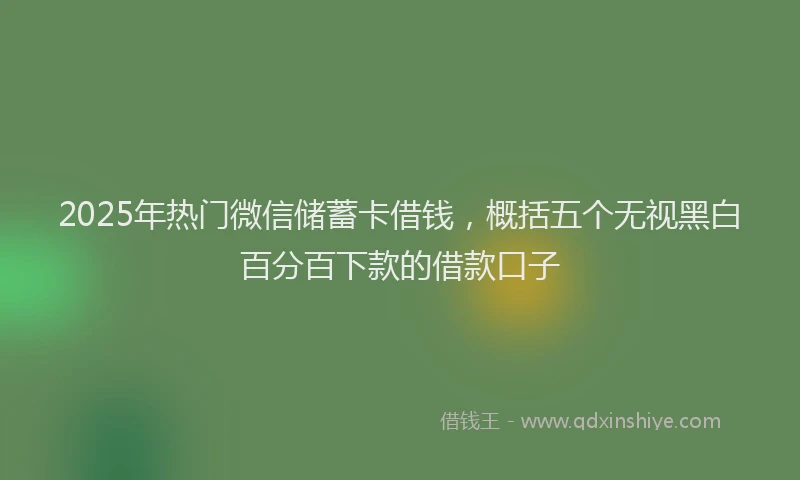 2025年热门微信储蓄卡借钱，概括五个无视黑白百分百下款的借款口子