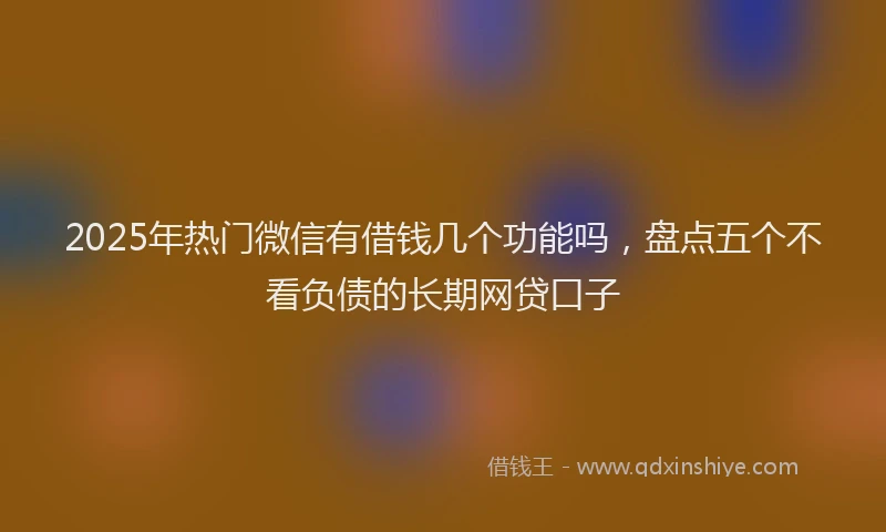 2025年热门微信有借钱几个功能吗，盘点五个不看负债的长期网贷口子