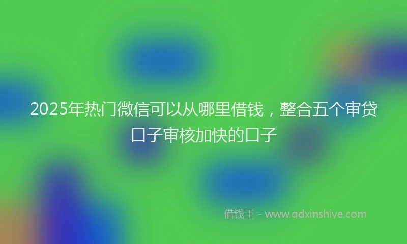 2025年热门微信可以从哪里借钱，整合五个审贷口子审核加快的口子