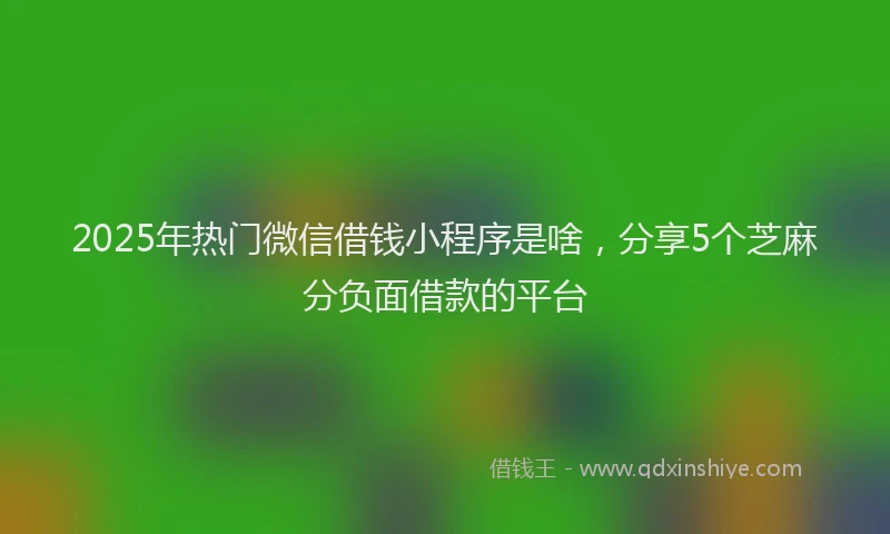 2025年热门微信借钱小程序是啥，分享5个芝麻分负面借款的平台