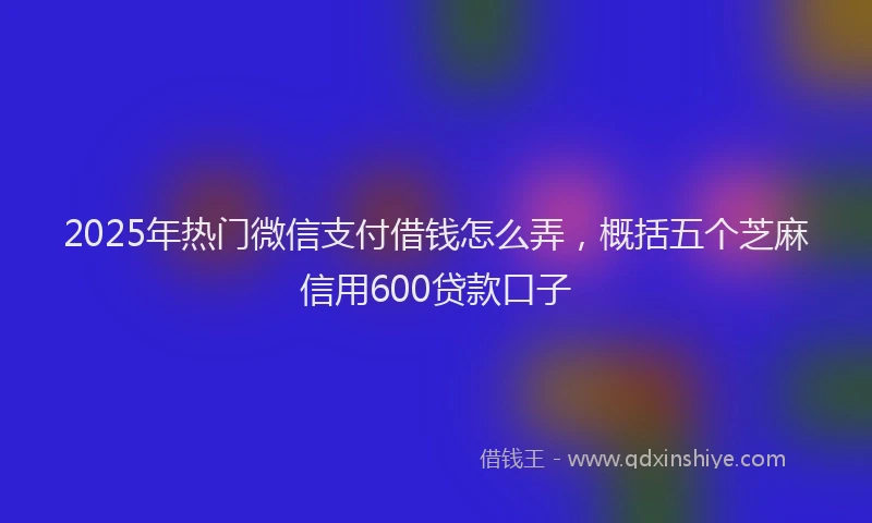 2025年热门微信支付借钱怎么弄，概括五个芝麻信用600贷款口子