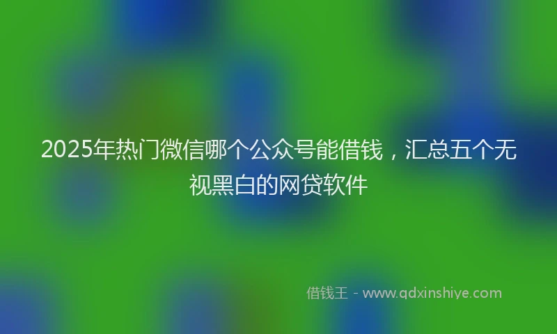 2025年热门微信哪个公众号能借钱，汇总五个无视黑白的网贷软件