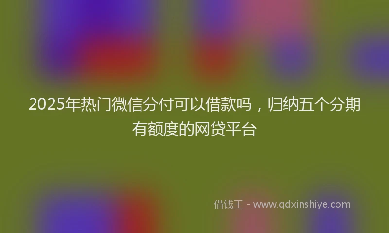2025年热门微信分付可以借款吗，归纳五个分期有额度的网贷平台