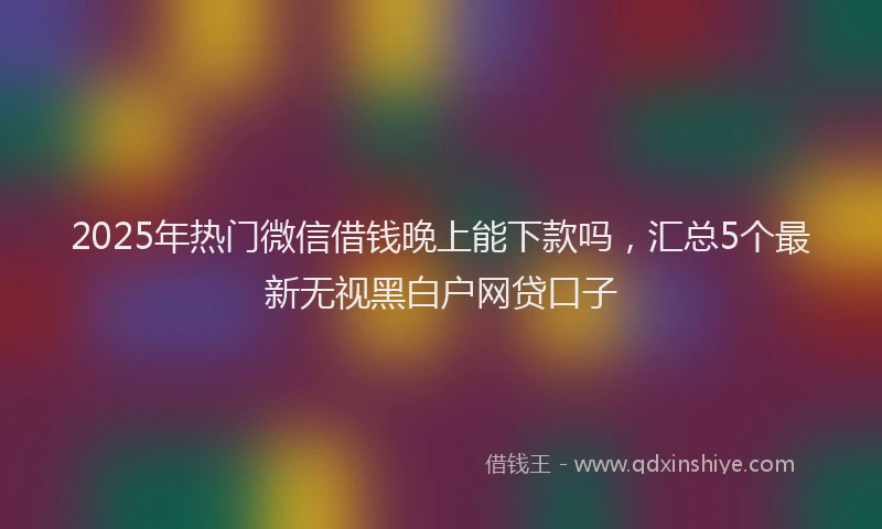 2025年热门微信借钱晚上能下款吗，汇总5个最新无视黑白户网贷口子