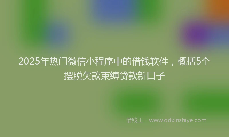 2025年热门微信小程序中的借钱软件，概括5个摆脱欠款束缚贷款新口子