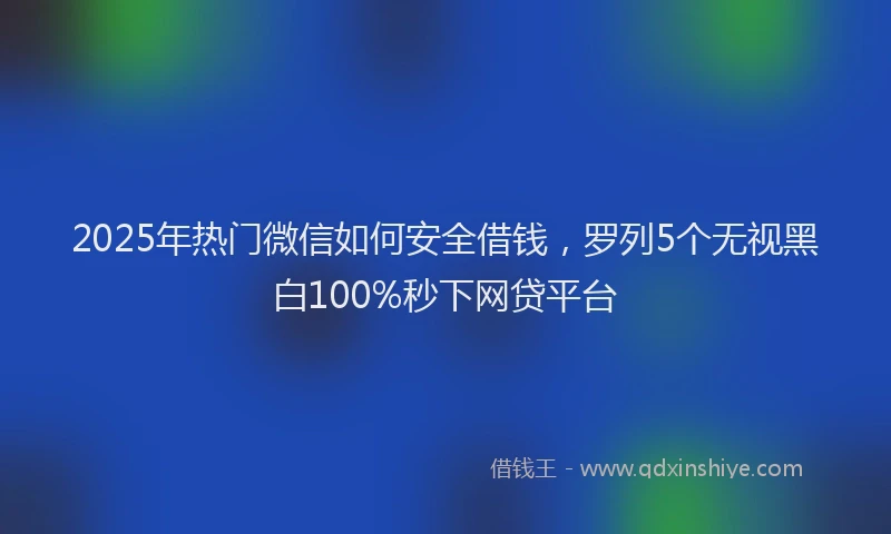 2025年热门微信如何安全借钱，罗列5个无视黑白100%秒下网贷平台