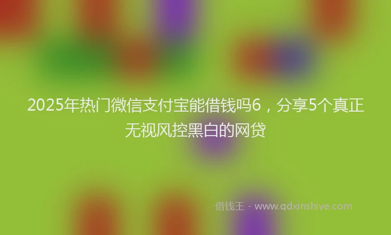 2025年热门微信支付宝能借钱吗6，分享5个真正无视风控黑白的网贷