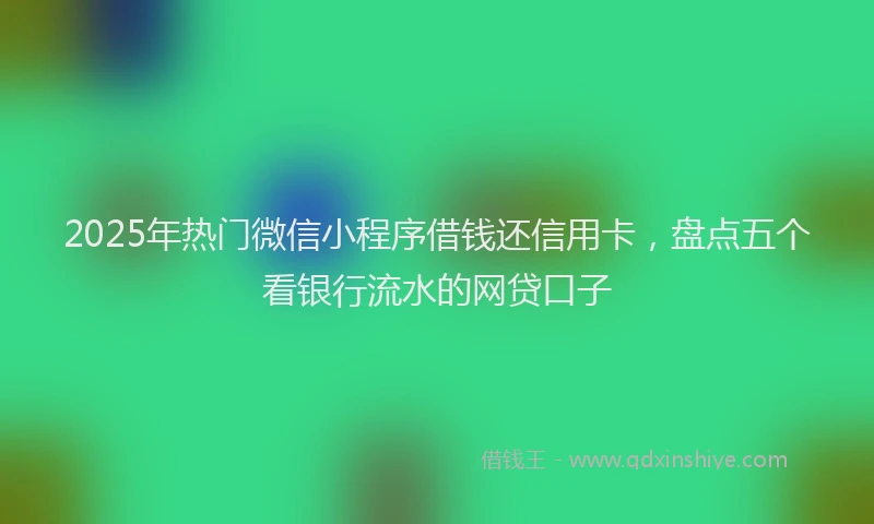 2025年热门微信小程序借钱还信用卡，盘点五个看银行流水的网贷口子