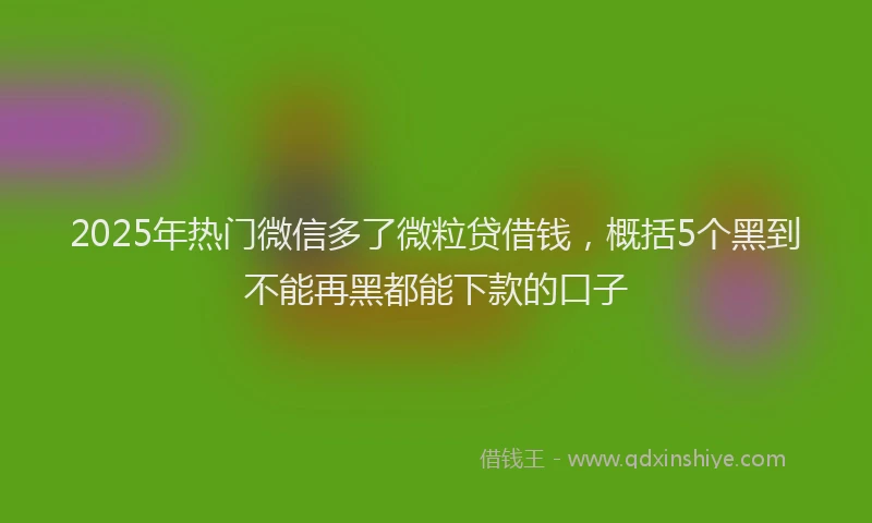 2025年热门微信多了微粒贷借钱，概括5个黑到不能再黑都能下款的口子
