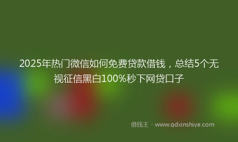 2025年热门微信如何免费贷款借钱，总结5个无视征信黑白100%秒下网贷口子