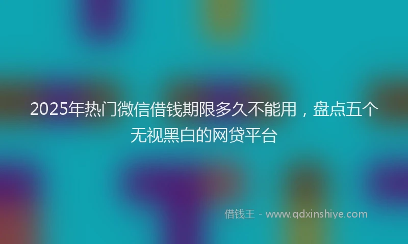 2025年热门微信借钱期限多久不能用，盘点五个无视黑白的网贷平台