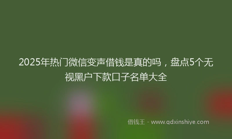 2025年热门微信变声借钱是真的吗，盘点5个无视黑户下款口子名单大全