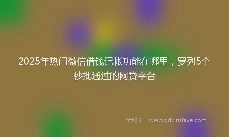 2025年热门微信借钱记帐功能在哪里，罗列5个秒批通过的网贷平台