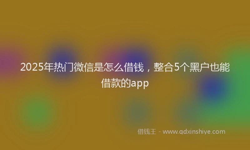 2025年热门微信是怎么借钱，整合5个黑户也能借款的app