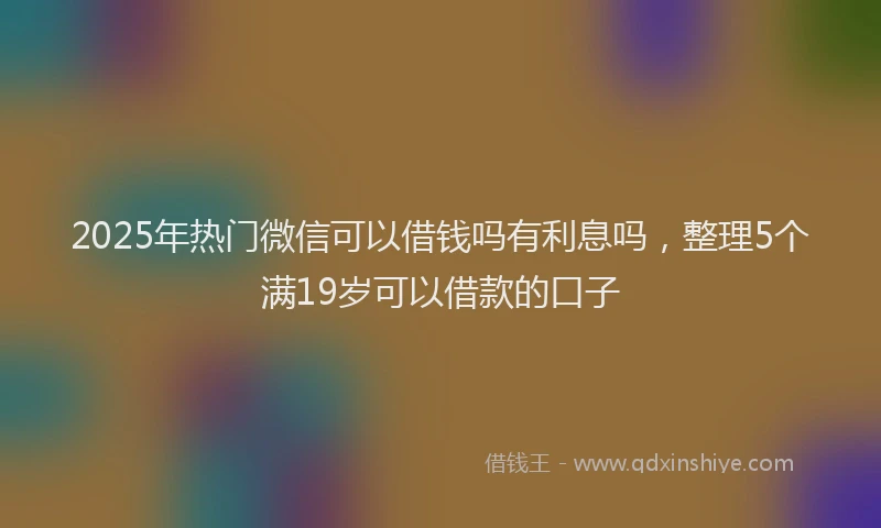 2025年热门微信可以借钱吗有利息吗，整理5个满19岁可以借款的口子