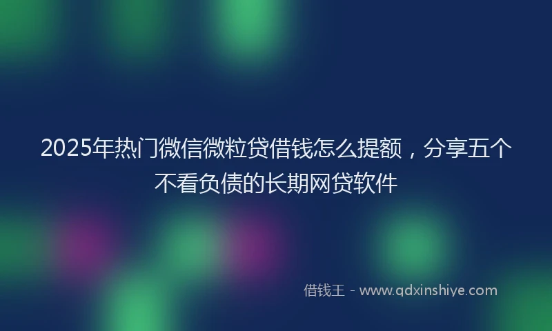 2025年热门微信微粒贷借钱怎么提额，分享五个不看负债的长期网贷软件
