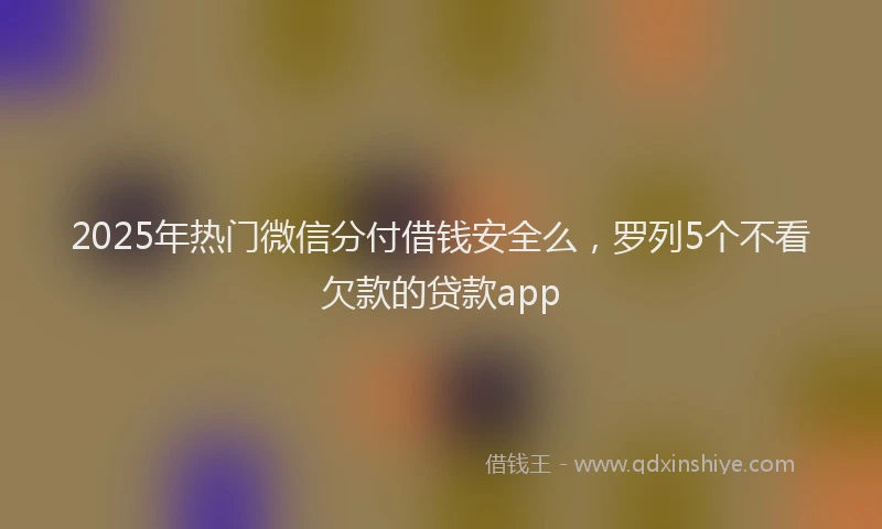 2025年热门微信分付借钱安全么，罗列5个不看欠款的贷款app