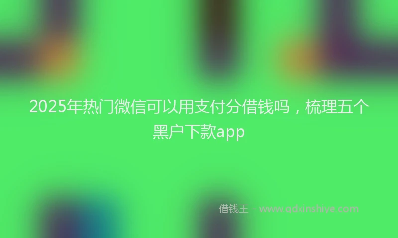 2025年热门微信可以用支付分借钱吗，梳理五个黑户下款app