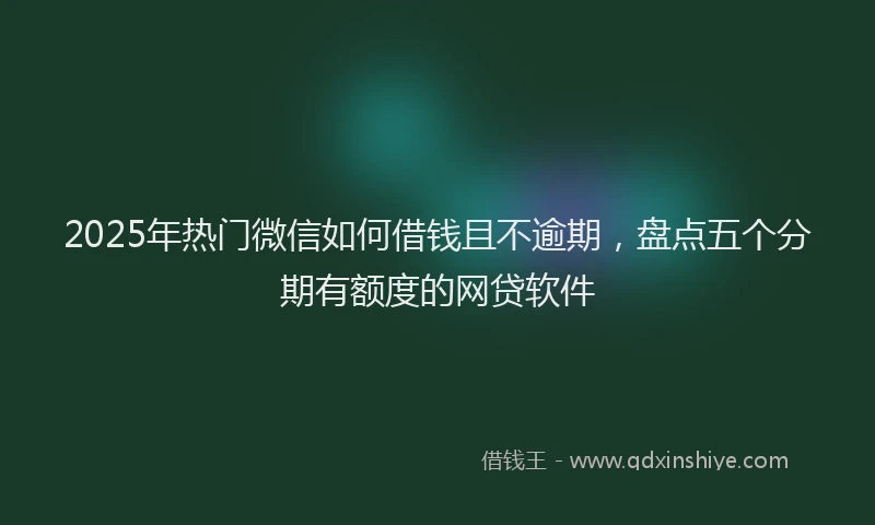 2025年热门微信如何借钱且不逾期，盘点五个分期有额度的网贷软件