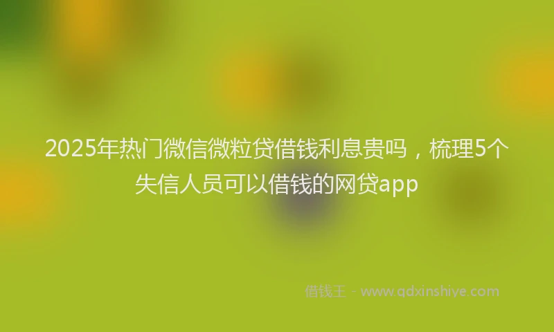2025年热门微信微粒贷借钱利息贵吗，梳理5个失信人员可以借钱的网贷app