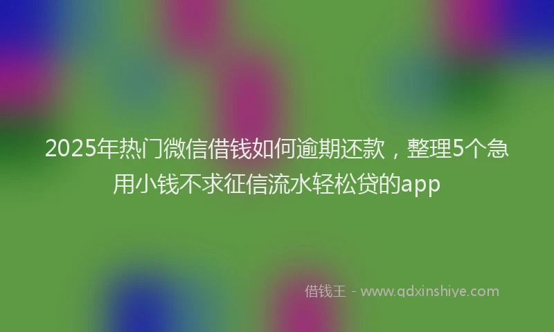2025年热门微信借钱如何逾期还款，整理5个急用小钱不求征信流水轻松贷的app