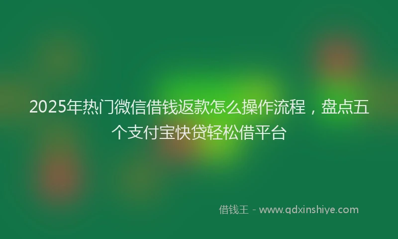 2025年热门微信借钱返款怎么操作流程，盘点五个支付宝快贷轻松借平台