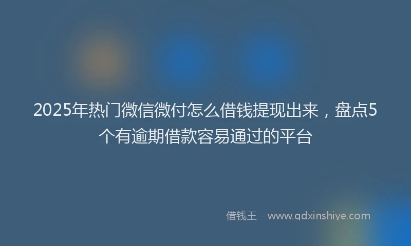 2025年热门微信微付怎么借钱提现出来，盘点5个有逾期借款容易通过的平台