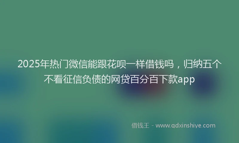 2025年热门微信能跟花呗一样借钱吗，归纳五个不看征信负债的网贷百分百下款app