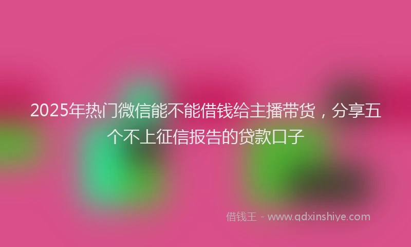 2025年热门微信能不能借钱给主播带货，分享五个不上征信报告的贷款口子