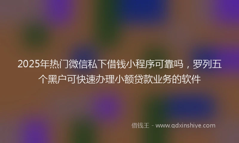 2025年热门微信私下借钱小程序可靠吗，罗列五个黑户可快速办理小额贷款业务的软件