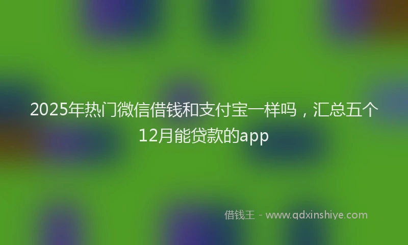 2025年热门微信借钱和支付宝一样吗，汇总五个12月能贷款的app