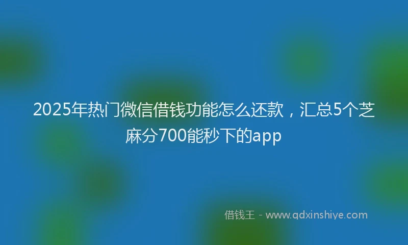 2025年热门微信借钱功能怎么还款，汇总5个芝麻分700能秒下的app