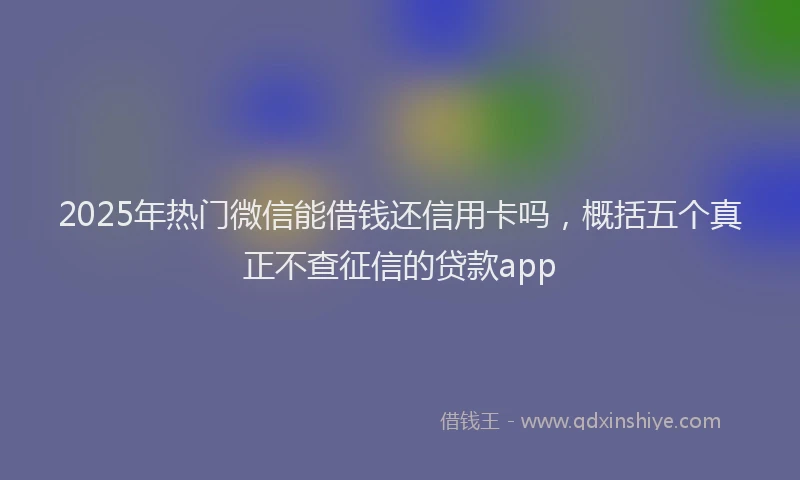 2025年热门微信能借钱还信用卡吗，概括五个真正不查征信的贷款app