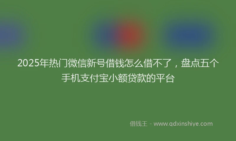 2025年热门微信新号借钱怎么借不了，盘点五个手机支付宝小额贷款的平台
