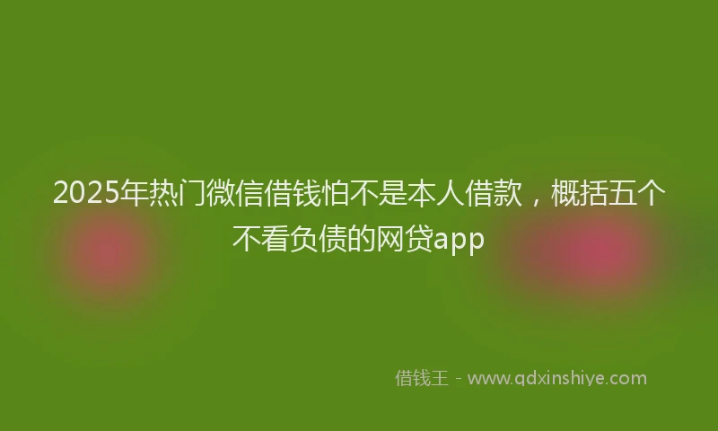 2025年热门微信借钱怕不是本人借款，概括五个不看负债的网贷app