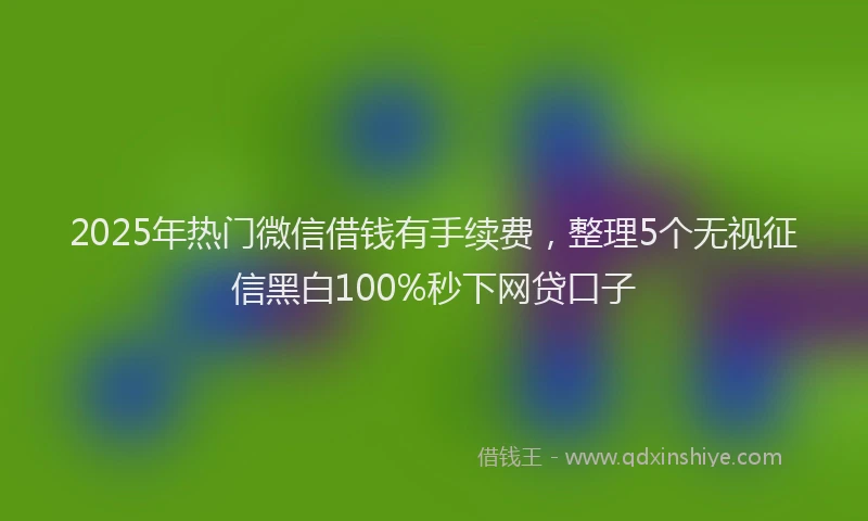 2025年热门微信借钱有手续费，整理5个无视征信黑白100%秒下网贷口子