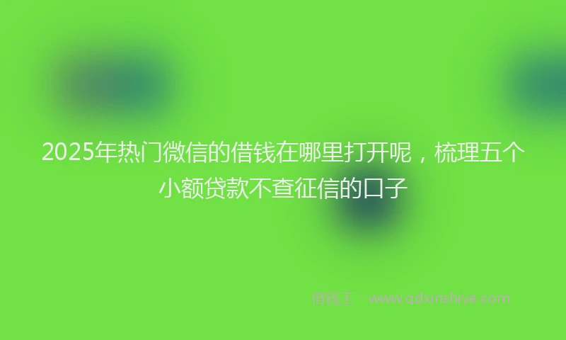 2025年热门微信的借钱在哪里打开呢，梳理五个小额贷款不查征信的口子