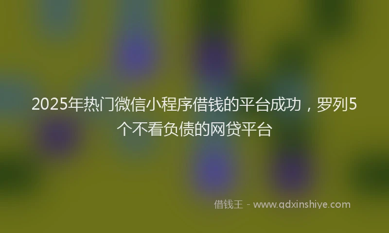 2025年热门微信小程序借钱的平台成功，罗列5个不看负债的网贷平台